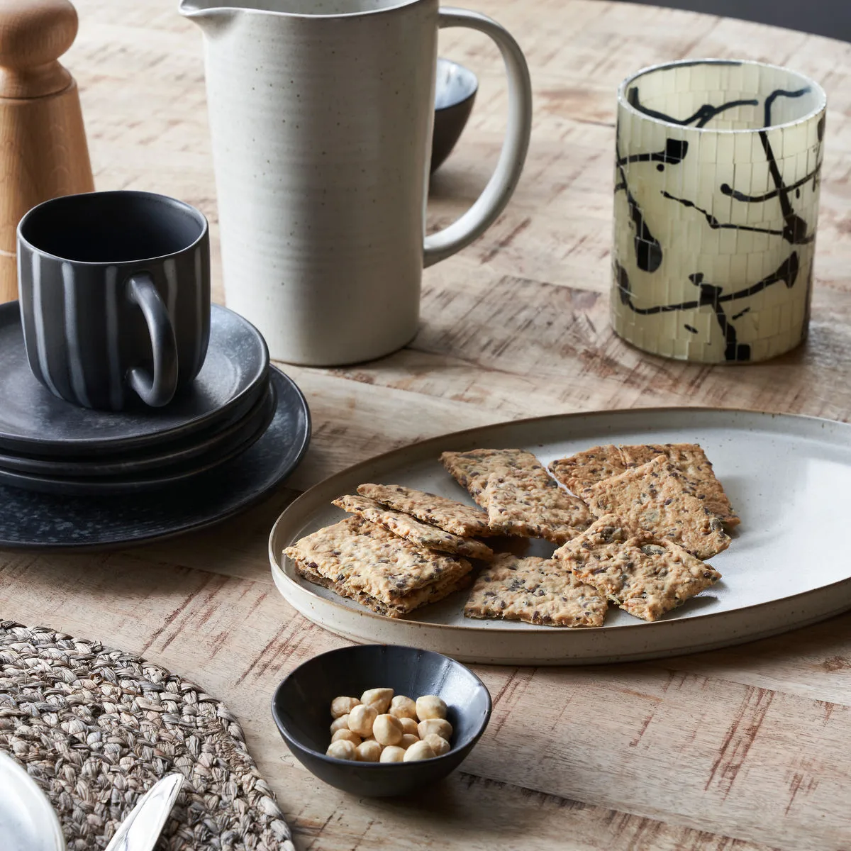 Fuente de servir Pion 19,6x31 cm, Gris-blanco House Doctor