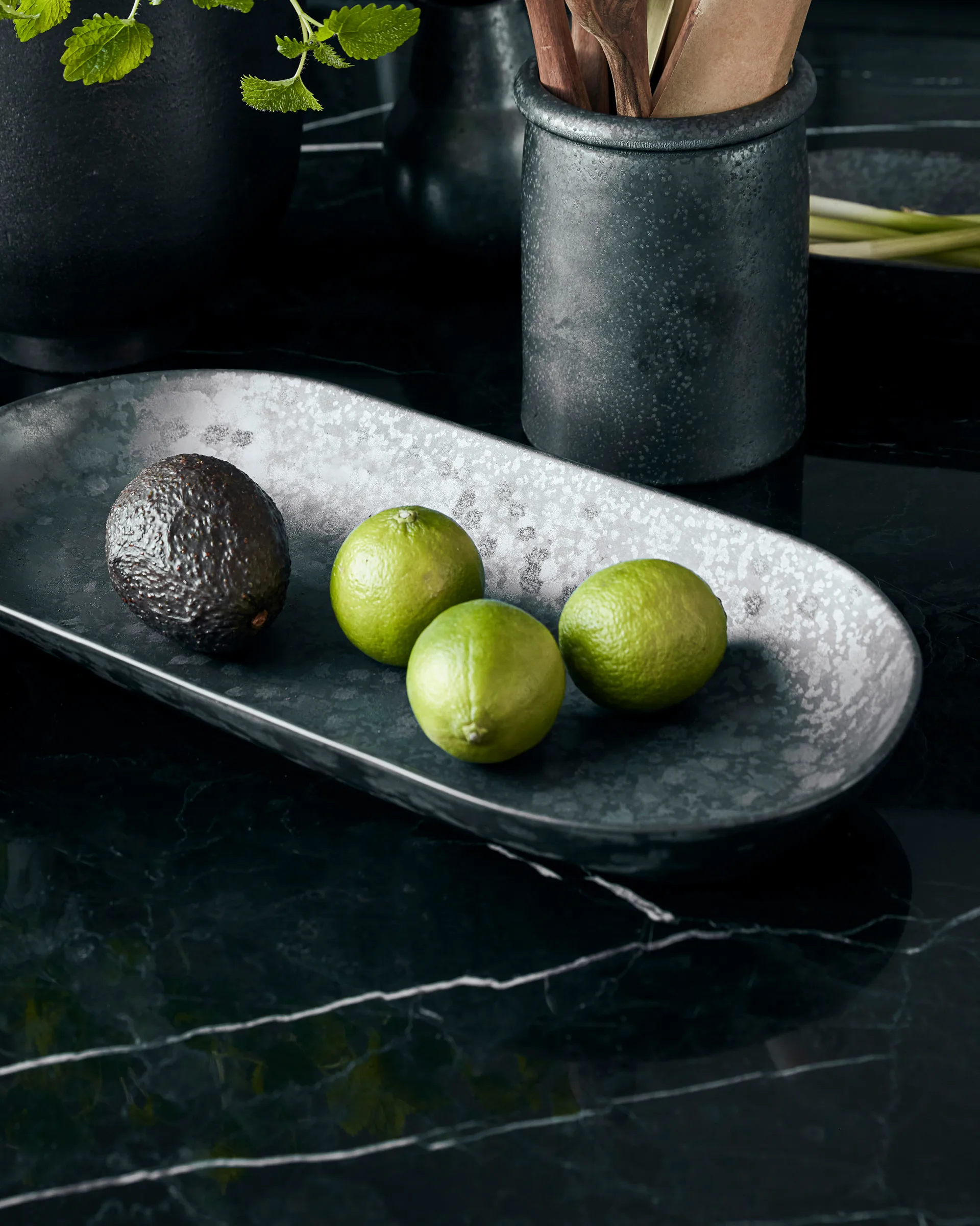 Fuente de servir Pion 19x38 cm, negro-marrón House Doctor