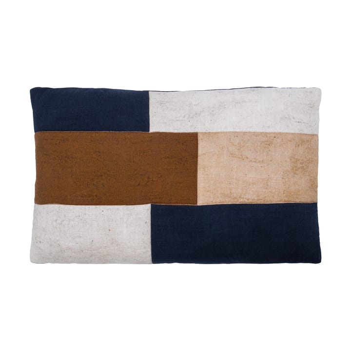 Funda de cojín Patch 30x50 cm - Negro-arena-marrón - House Doctor
