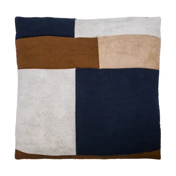 Funda de cojín Patch 50x50 cm - Negro‑arena‑marrón - House Doctor