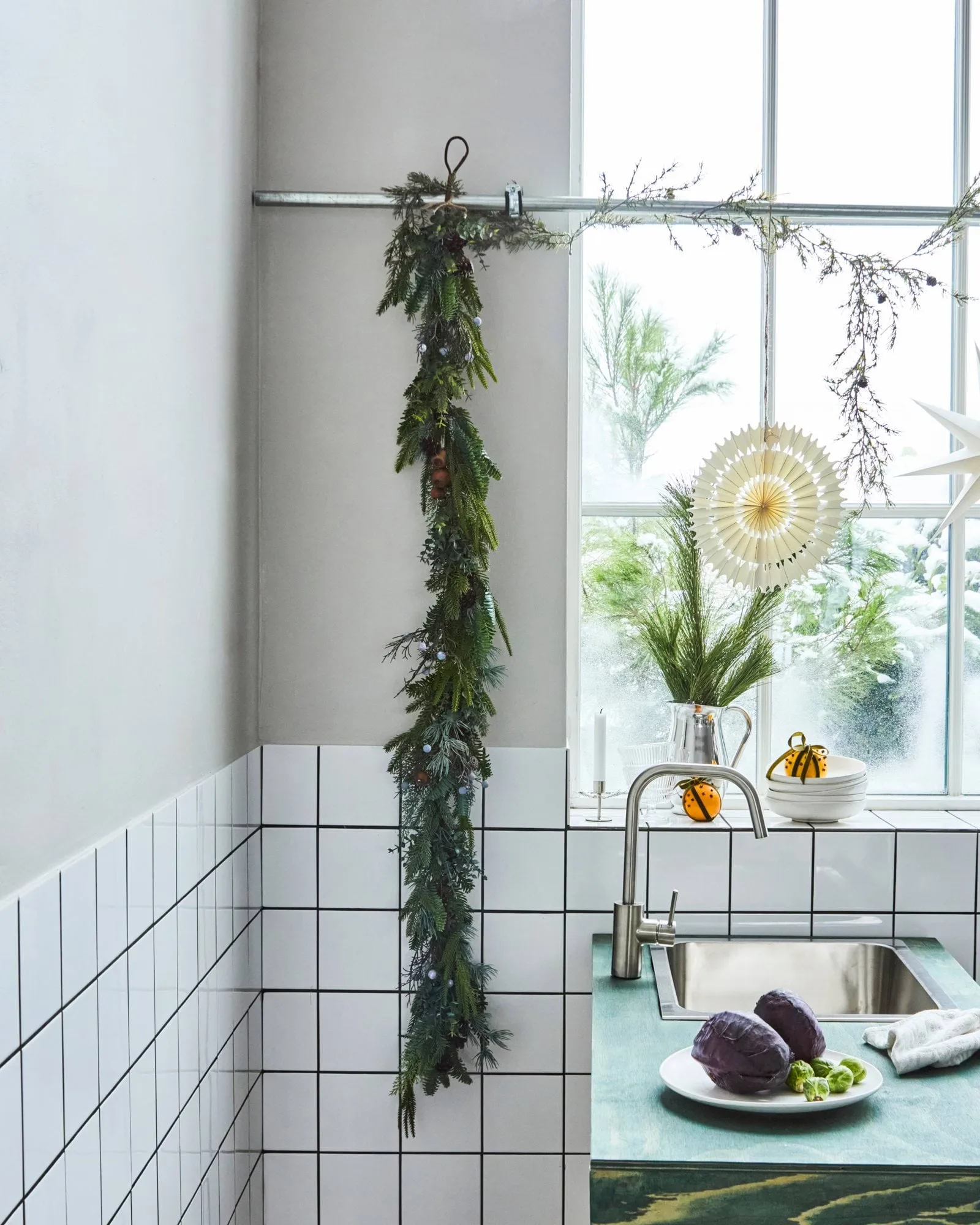 Guirnalda Deco, Verde, 183 cm House Doctor
