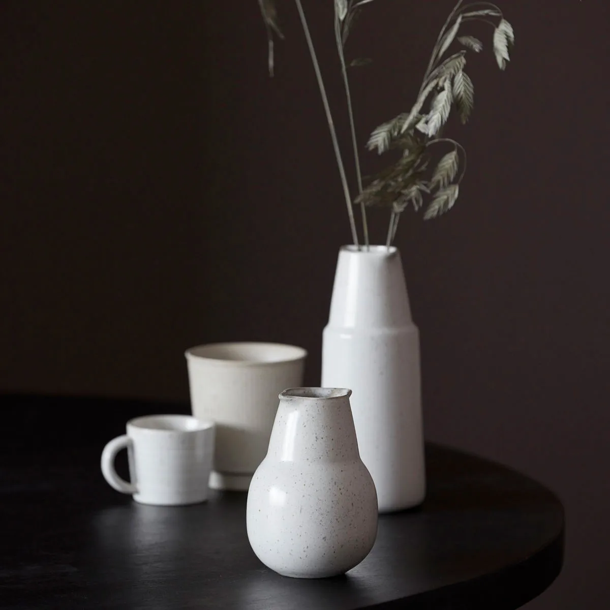 Jarra Pion 12 cm, gris-blanco House Doctor