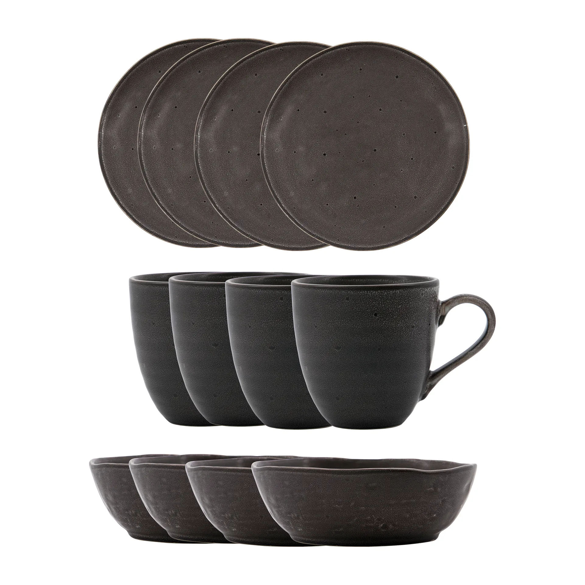 Kit para brunch Rustic 12 piezas, gris oscuro House Doctor