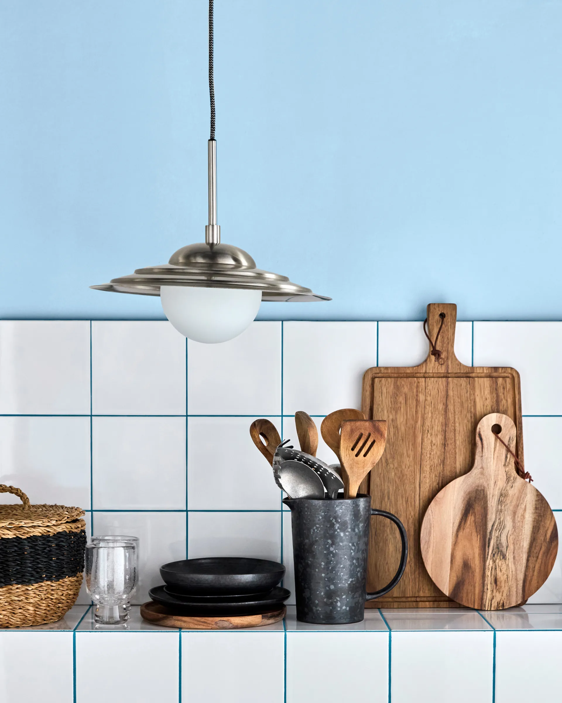 Lámpara colgante Coin, Plata cepillada House Doctor