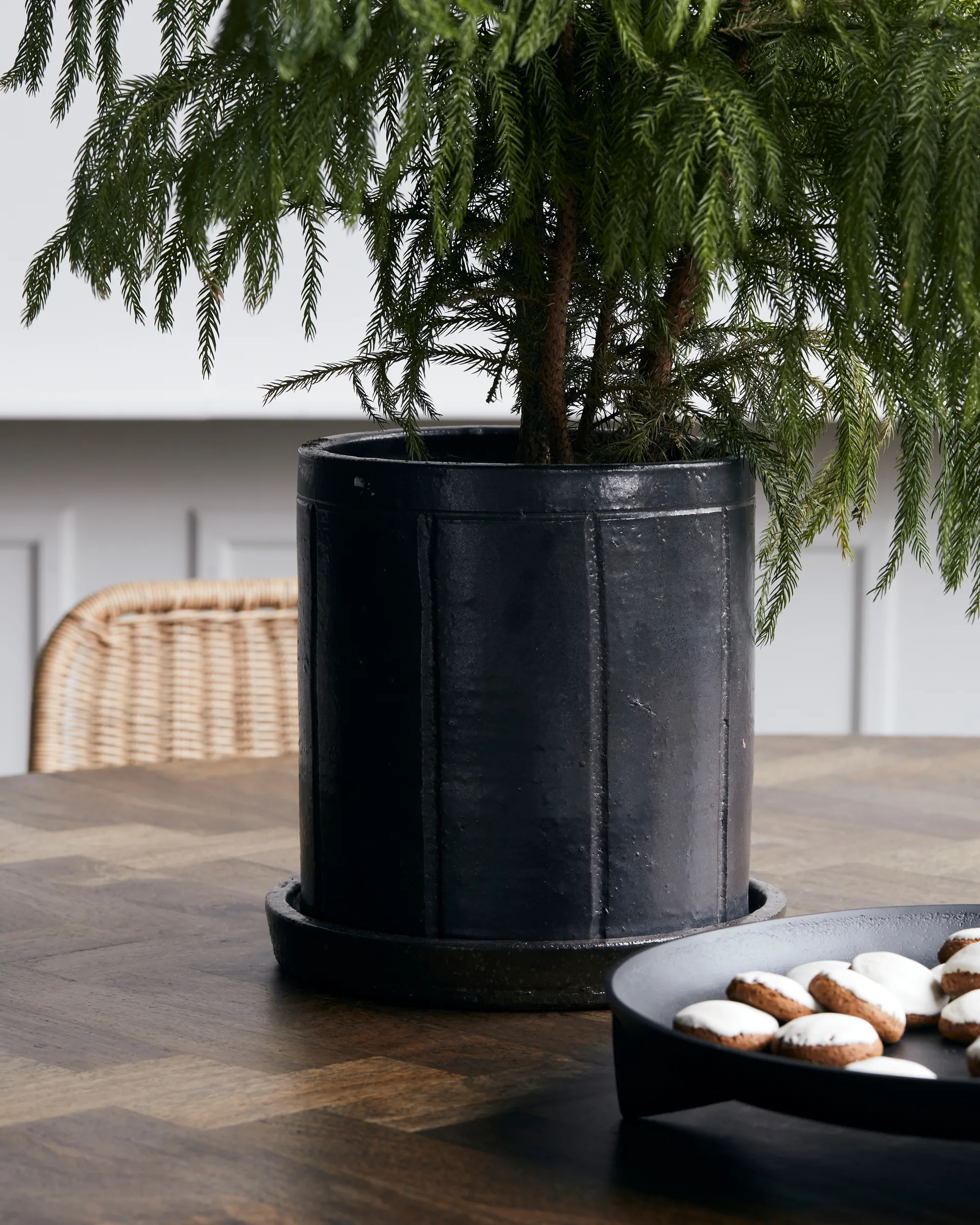 Maceta con plato Julian Ø22 cm, marrón House Doctor