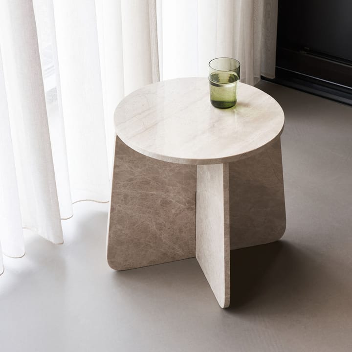 Mesa auxiliar Marb 48x48x40 cm - Mármol beige - House Doctor