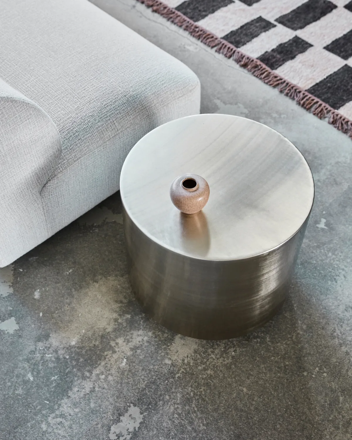 Mesa auxiliar Step , Plata cepillada House Doctor