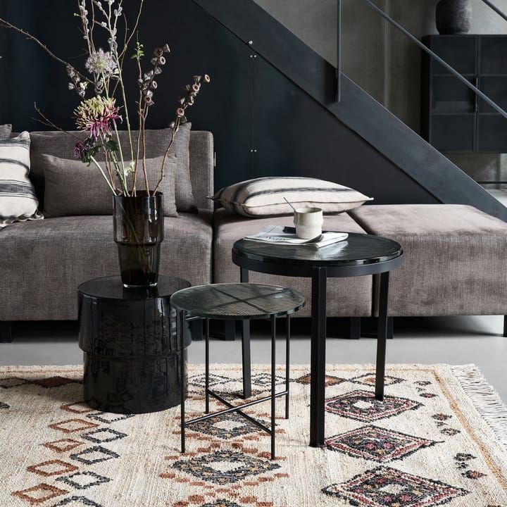 Mesa auxiliar Tamu Ø40x40 cm, Negro-vidrio House Doctor