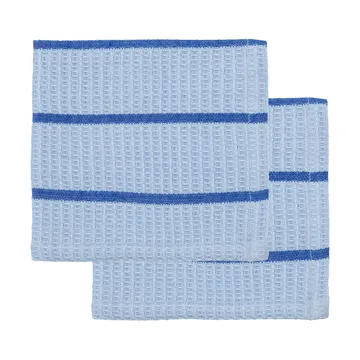 Paño de cocina Rena - Azul claro-azul, 30x30 cm, pack de 2 - House Doctor