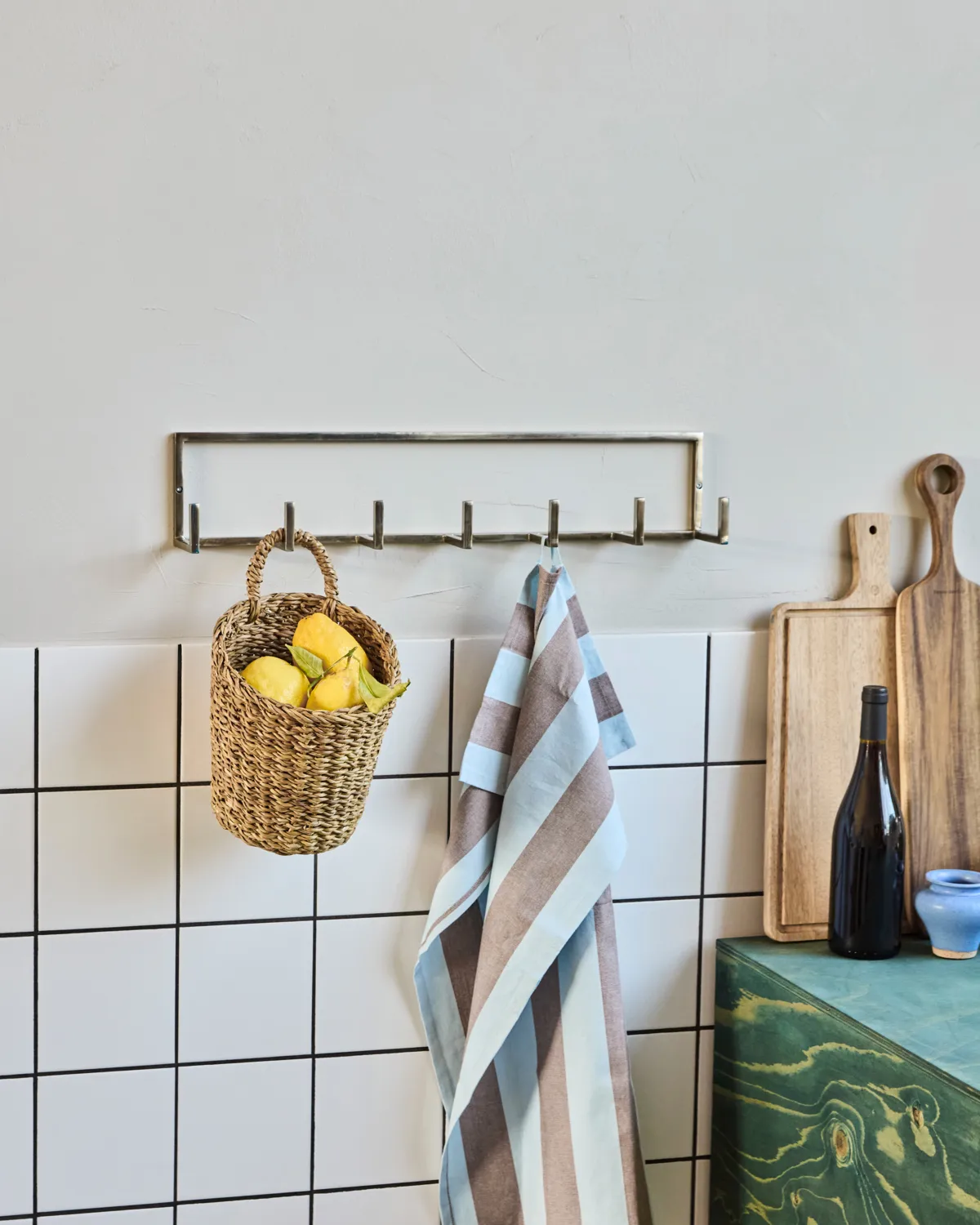 Perchero de pared Rack, Acabado en plata House Doctor