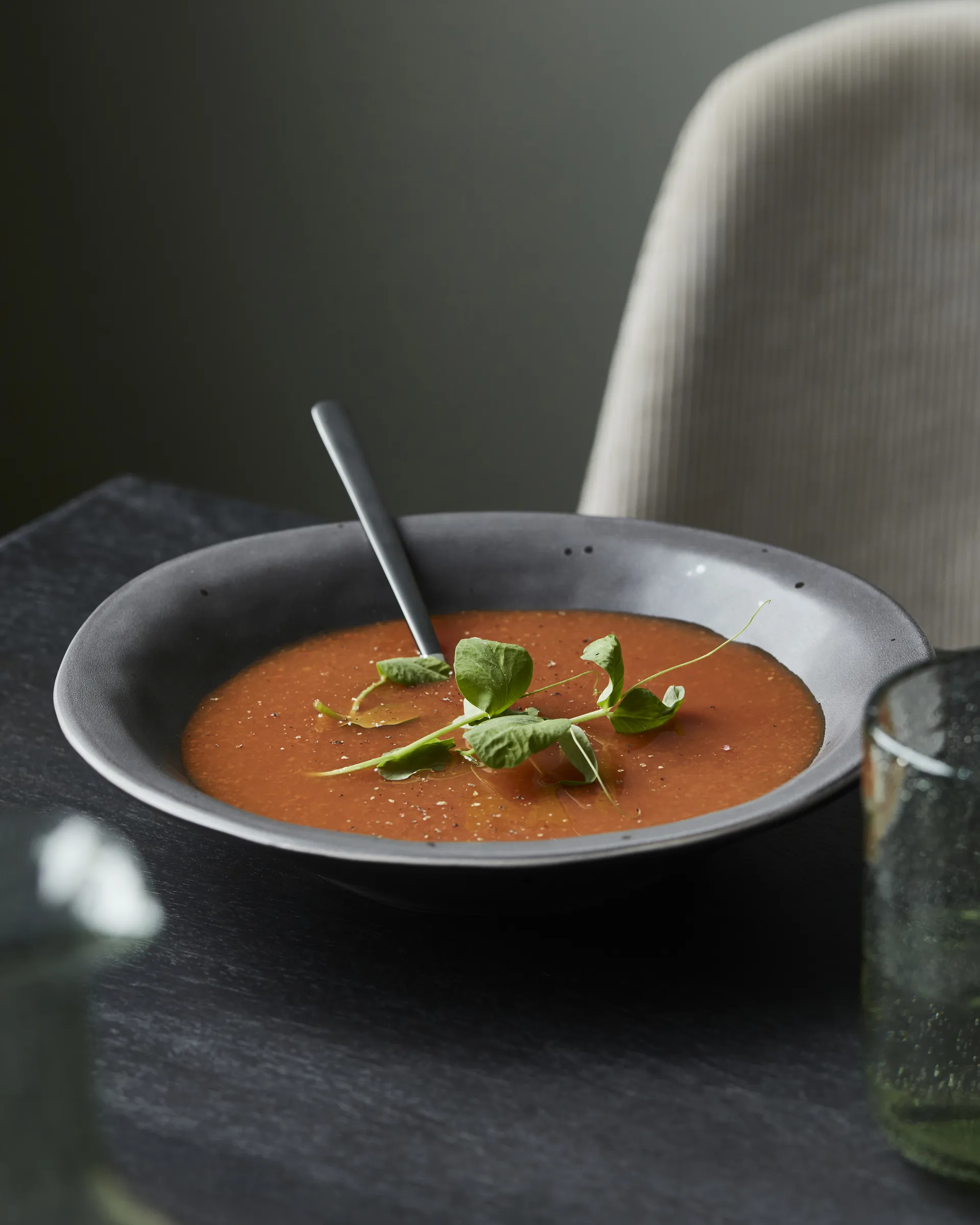 Plato de sopa Rustic Ø25 cm, gris oscuro House Doctor