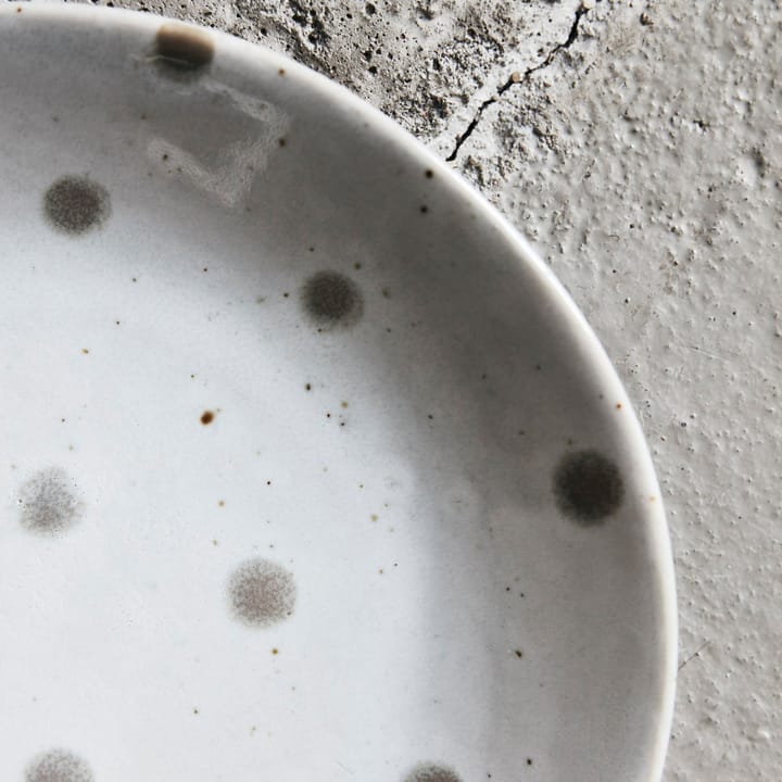 Plato Dots Ø15,7 cm, blanco-verde House Doctor