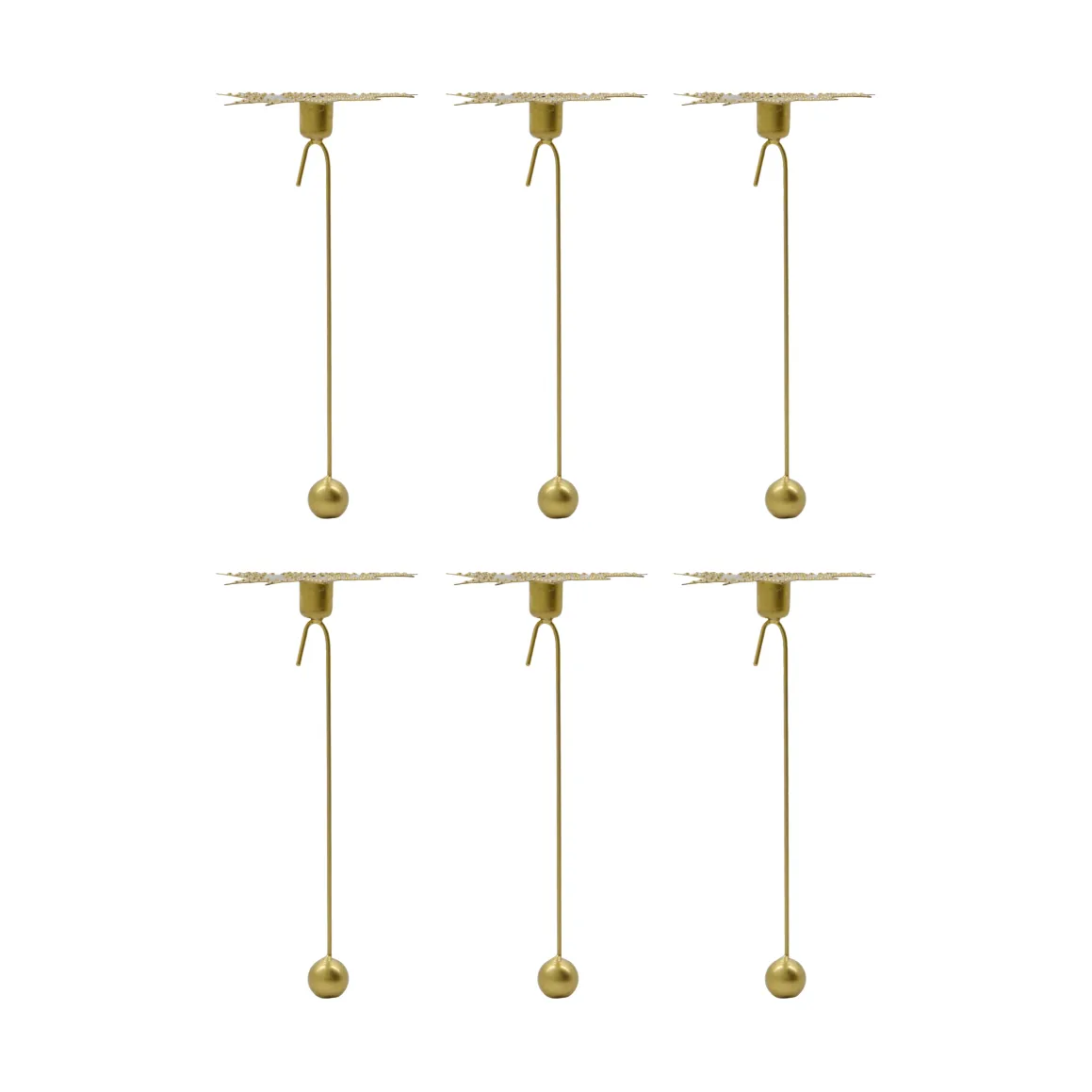 Portavelas Leaves 4 szt., Antiguo color latón House Doctor