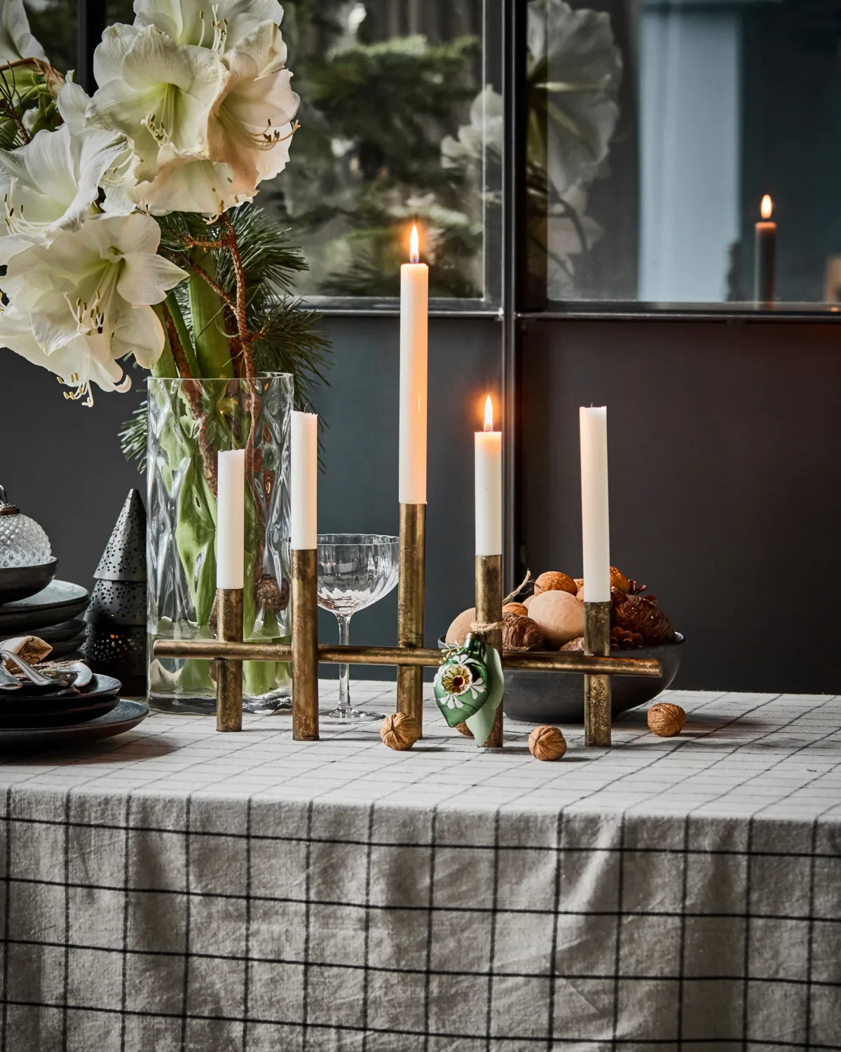 Portavelas Maxi 45 cm, Antiguo color latón House Doctor