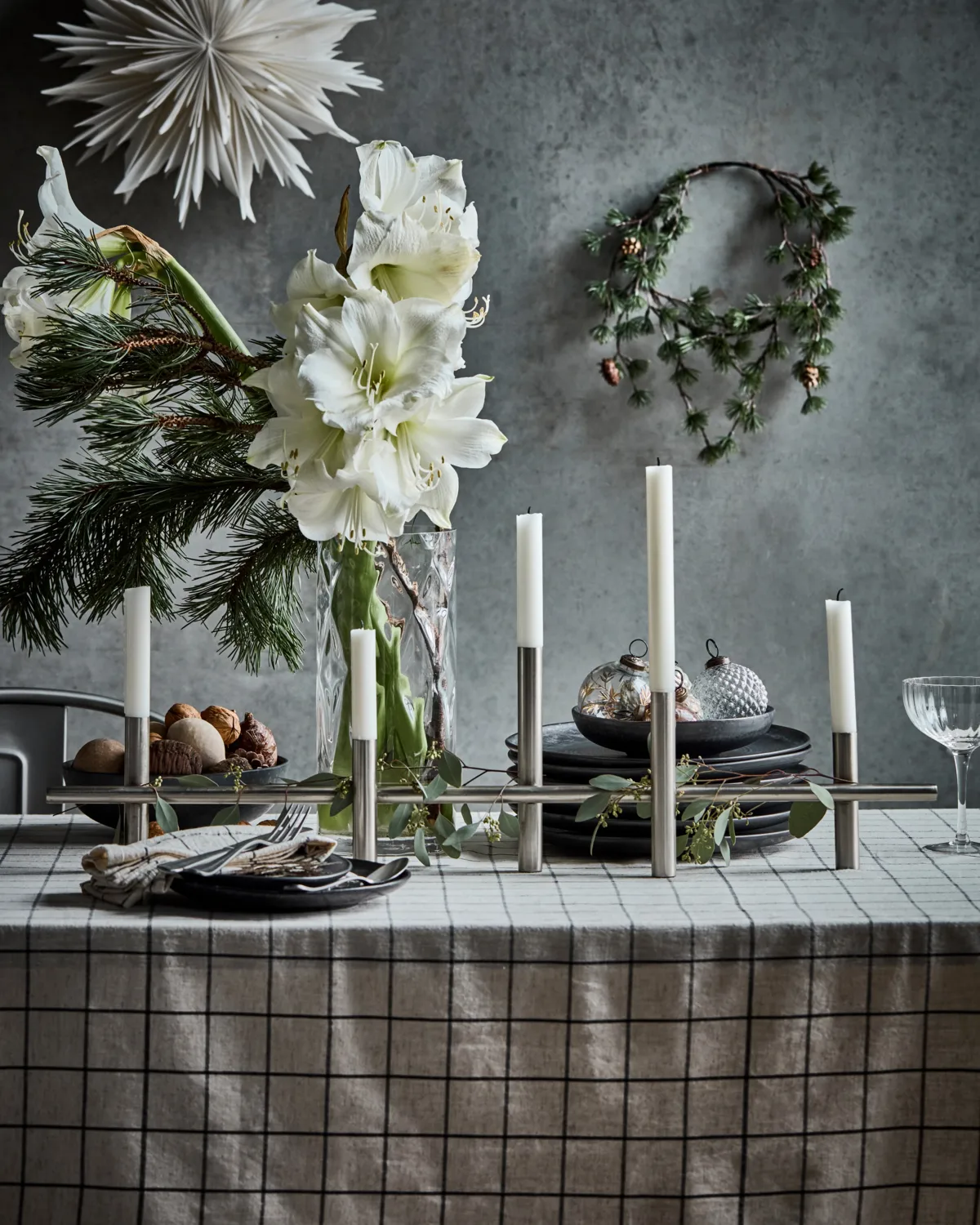 Portavelas Maxi 80 cm, Plata antigua House Doctor