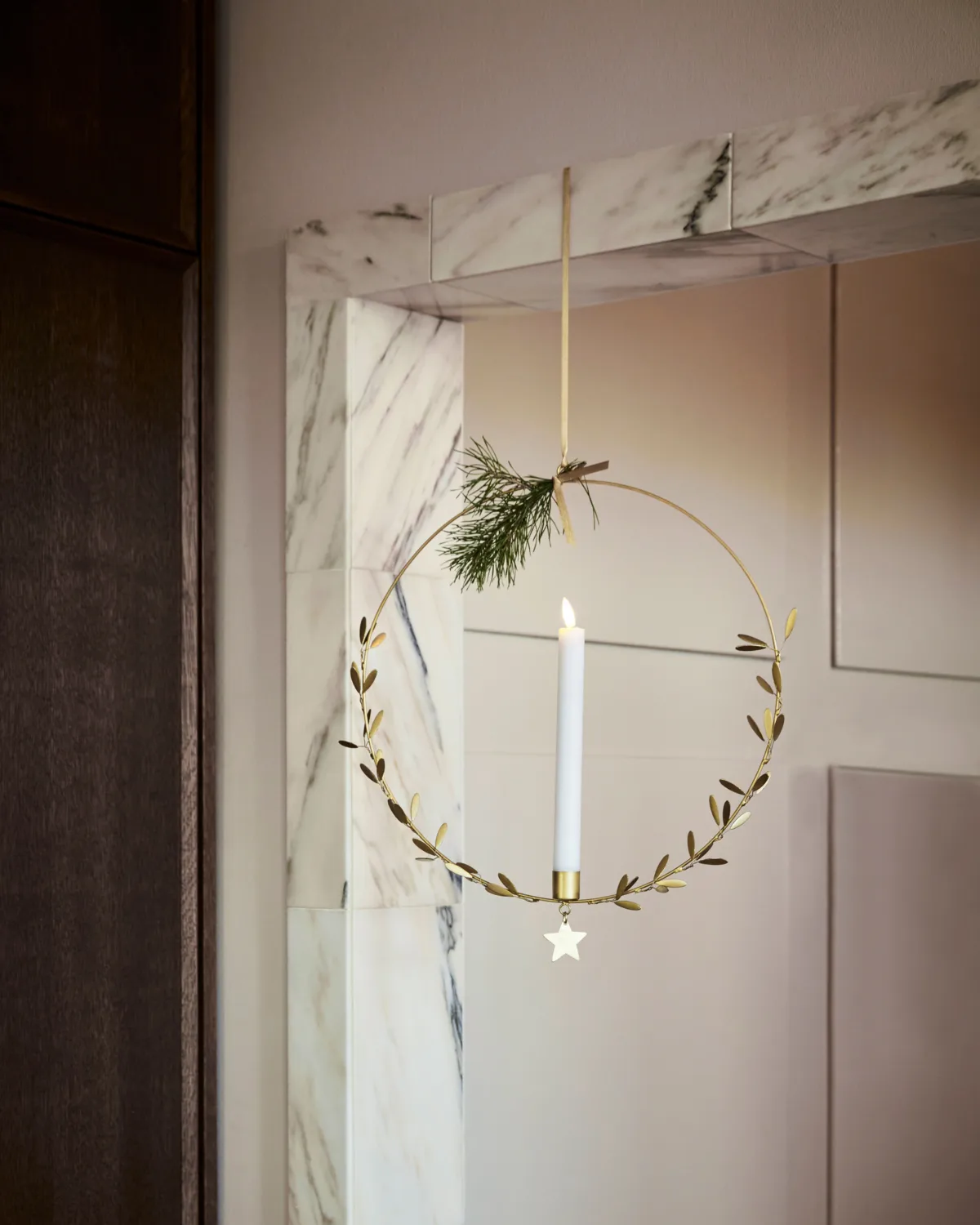 Portavelas Mistel Ø35 cm, Latón House Doctor