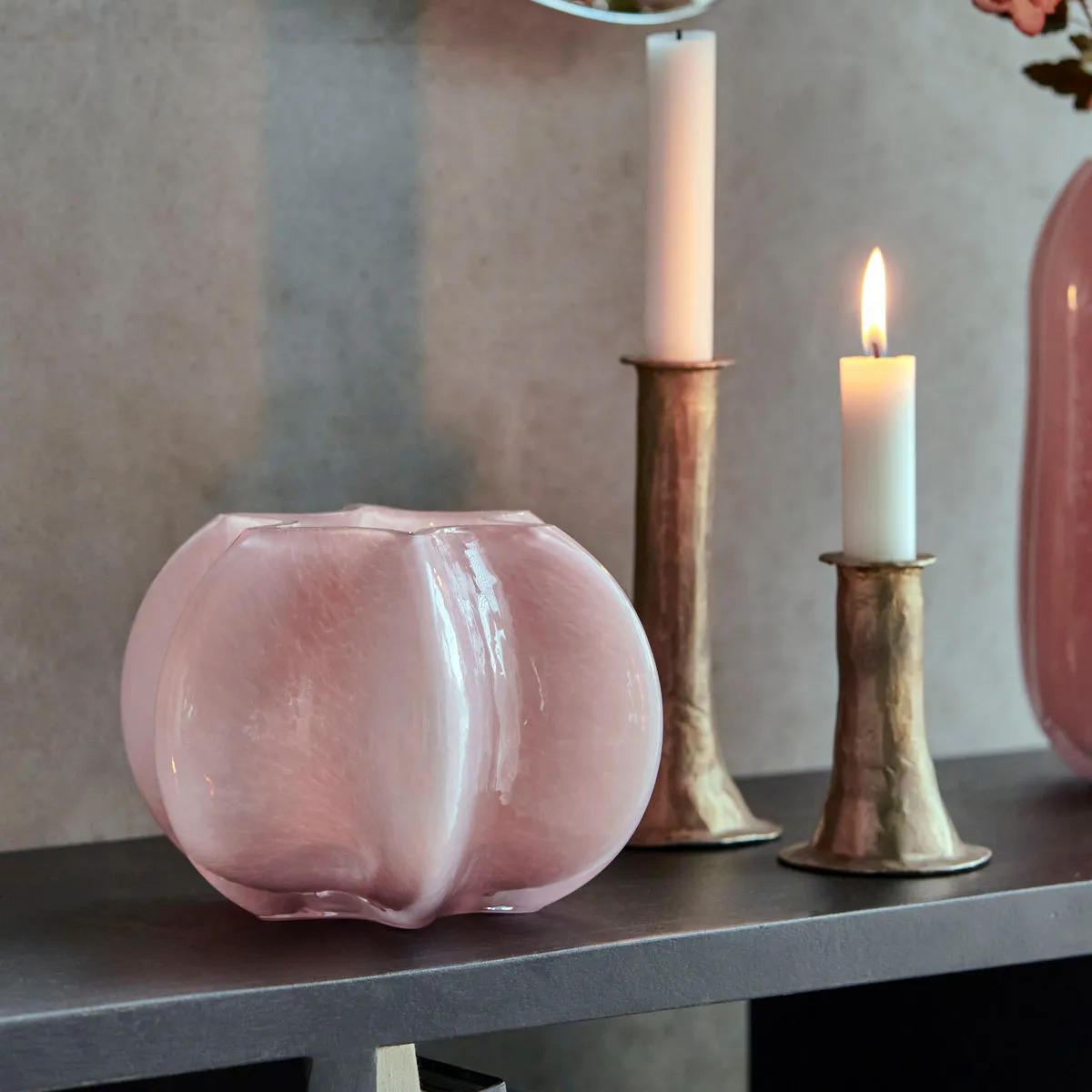 Portavelas Nixi 17,5 cm, Rosa House Doctor