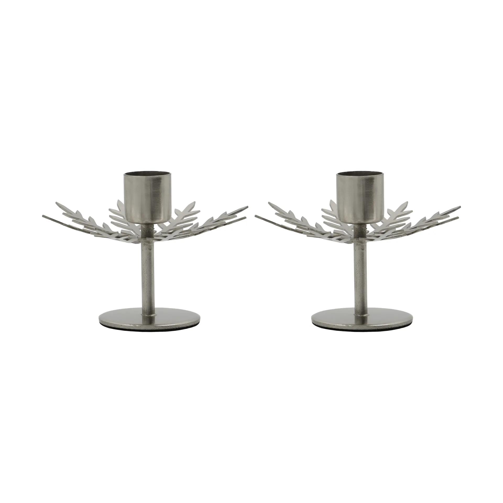 Portavelas Snowflake, pack de 2, Acabado en plata House Doctor