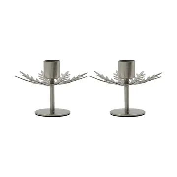 Portavelas Snowflake, pack de 2 - Acabado en plata - House Doctor