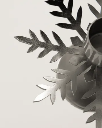 Portavelas Snowflake, pack de 2 - Acabado en plata - House Doctor