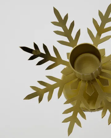 Portavelas Snowflake, pack de 2 - Color latón antiguo - House Doctor