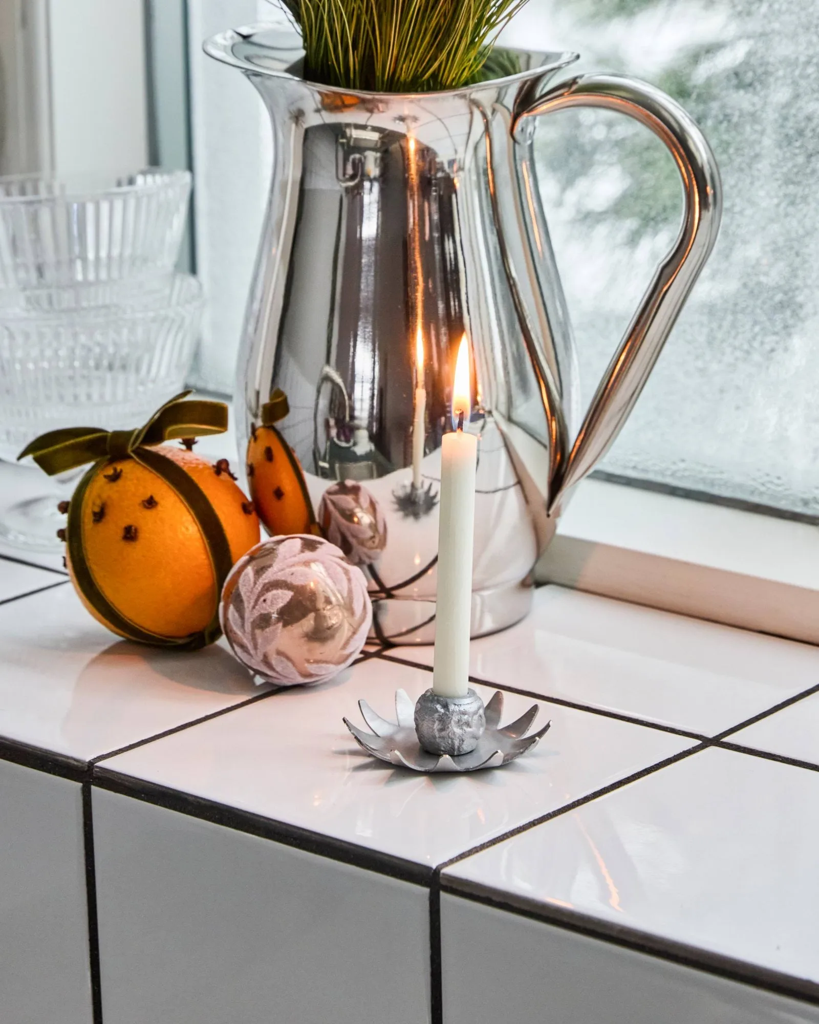 Portavelas Starry, Acabado en plata House Doctor