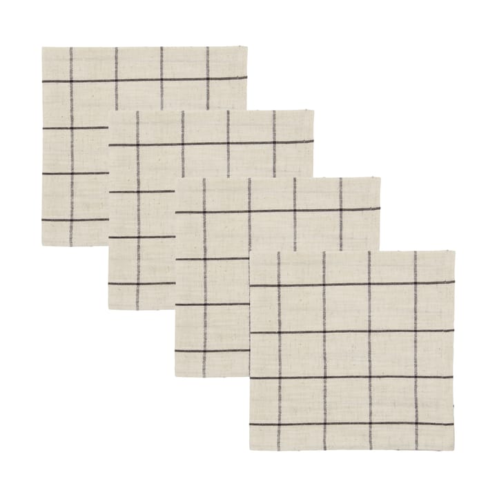 Servilleta Join 40x40 cm 4-pack - Negro-off white - House Doctor