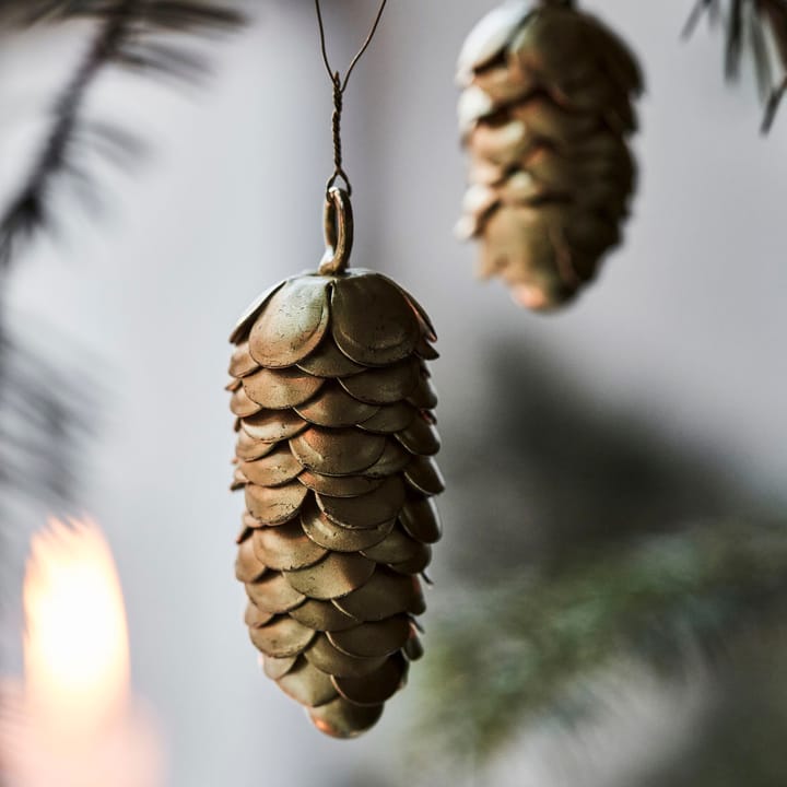 Set de 2 adornos para árbol de navidad Cone Ø6,5 cm, Dorado House Doctor