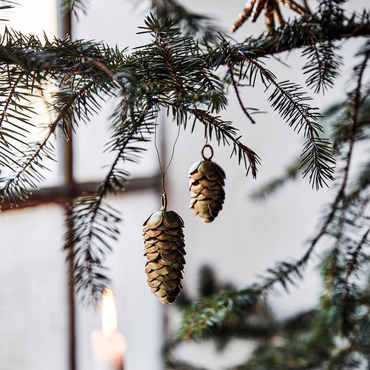 Set de 2 adornos para árbol de navidad Cone Ø6,5 cm, Dorado House Doctor