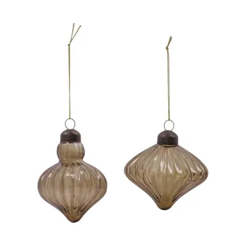 Set de 2 bolas para árbol de navidad Fluted Ø6,5 cm - Amber - House Doctor