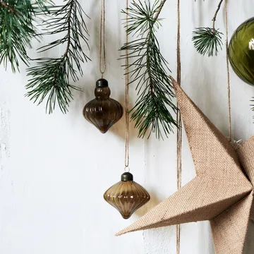 Set de 2 bolas para árbol de navidad Fluted Ø6,5 cm - Amber - House Doctor