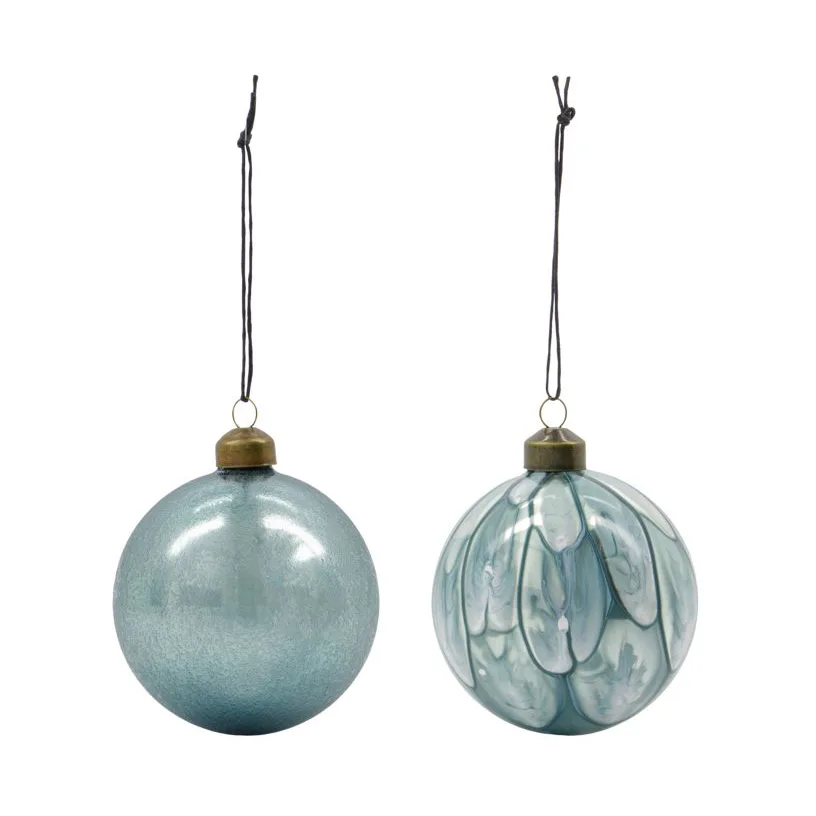 Set de 2 bolas para árbol de navidad Runy Ø8 cm, Azul claro House Doctor