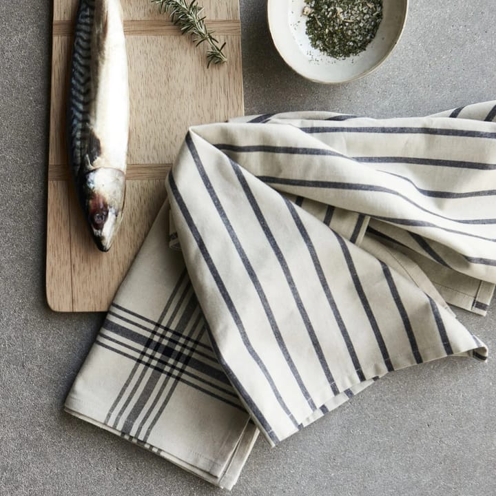 Set de 2 paños de cocina Chef 55x75 cm, negro House Doctor