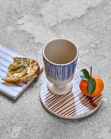 Set de 2 tazas Diva con pie 25 cl - Blanco roto-Azul - House Doctor
