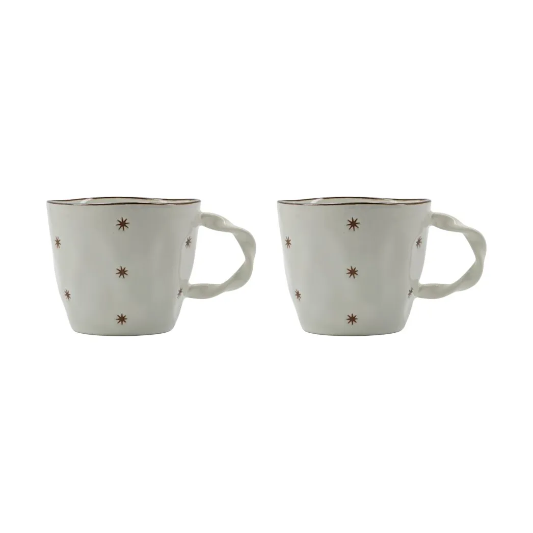 Set de 2 tazas Starry, Blanco House Doctor