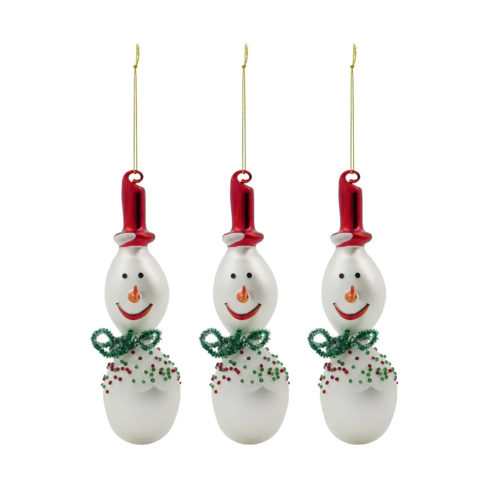 Set de 3 adornos para árbol de navidad Frosty 15,9 cm, White House Doctor
