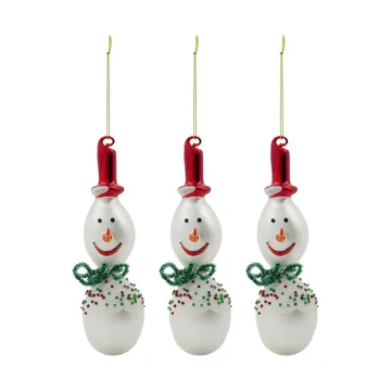 Set de 3 adornos para árbol de navidad Frosty 15,9 cm - White - House Doctor