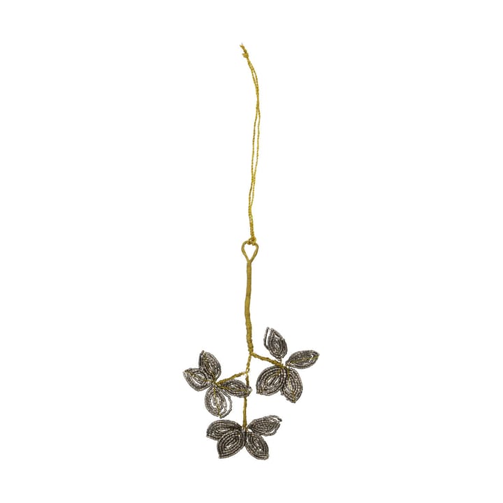 Set de 3 Adornos para árbol de navidad Pearl muérdago, Gris-oro House Doctor