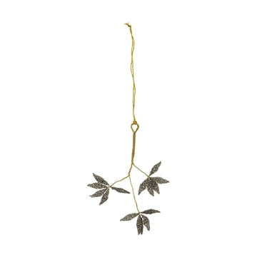 Set de 3 Adornos para árbol de navidad Pearl muérdago - Gris-oro - House Doctor