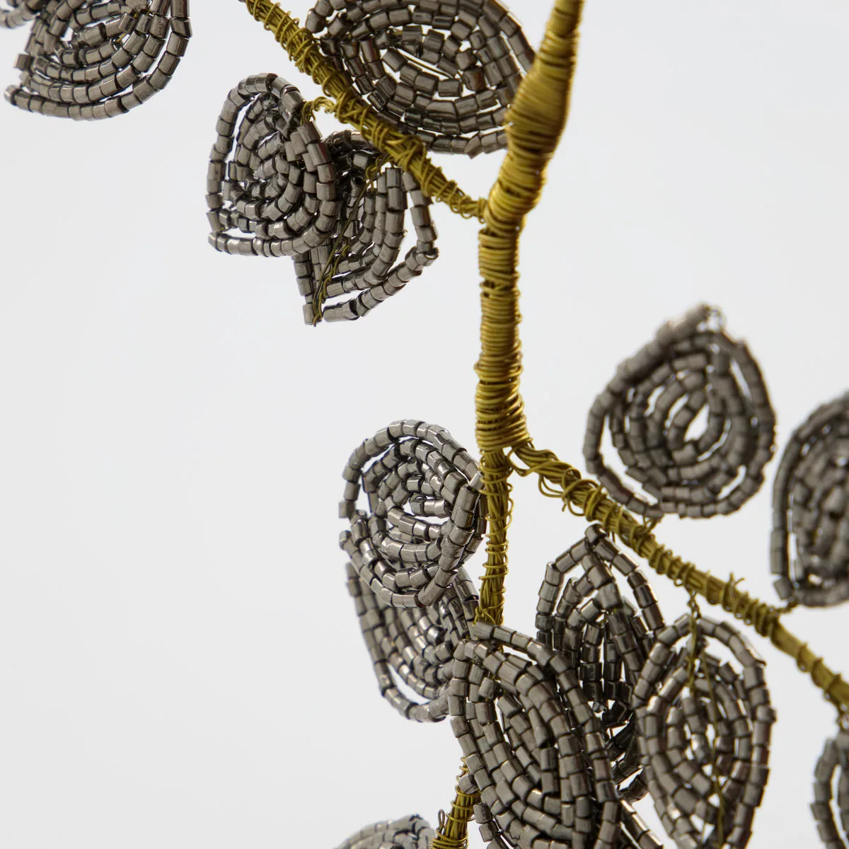 Set de 3 Adornos para árbol de navidad Pearl muérdago, Gris-oro House Doctor