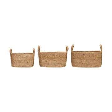 Set de 3 cestas bajas de almacenamiento Stella  - Natural - House Doctor