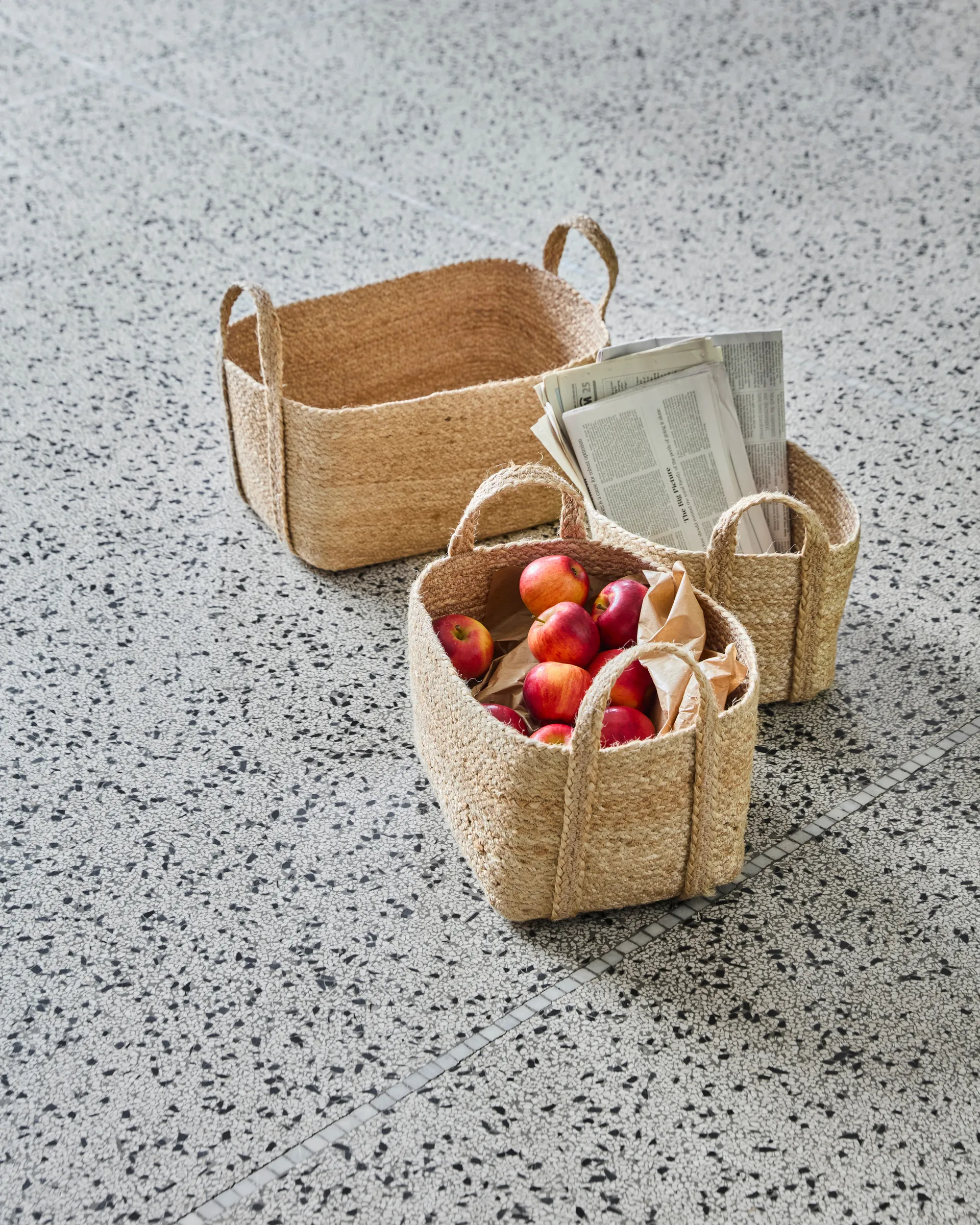 Set de 3 cestas bajas de almacenamiento Stella , Natural House Doctor