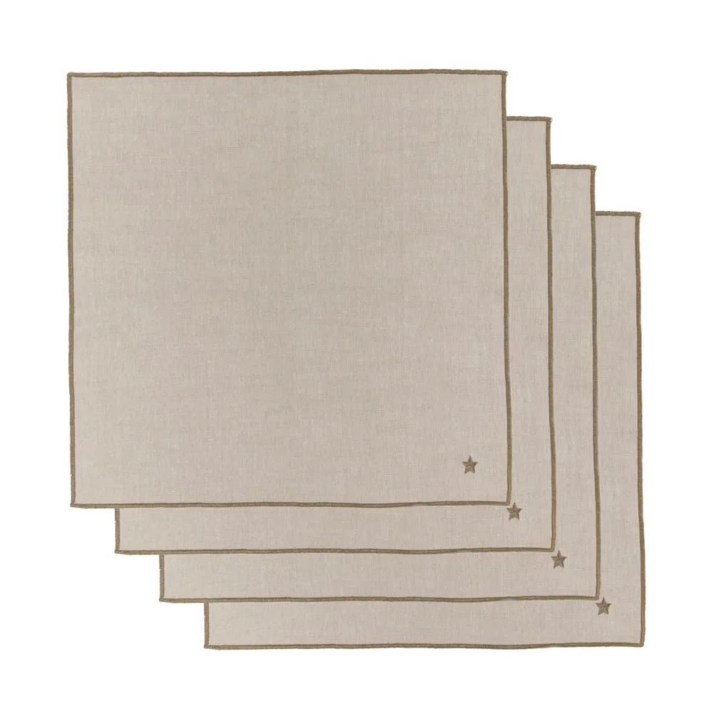 Set de 4 servilletas de tela Twinkle 40x40 cm, Taupe House Doctor