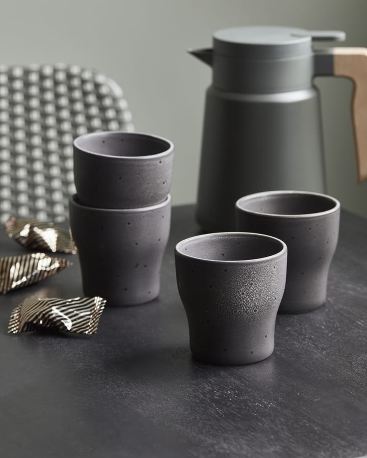 Set de 4 tazas térmicas Liss 9 cm, gris oscuro House Doctor