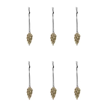Set de 6 colgantes de navidad Cone 5,5 cm - Dorado - House Doctor