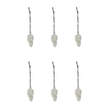 Set de 6 colgantes de navidad Cone 5,5 cm - plata - House Doctor