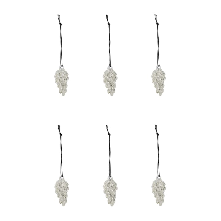 Set de 6 colgantes de navidad Cone 5,5 cm, plata House Doctor