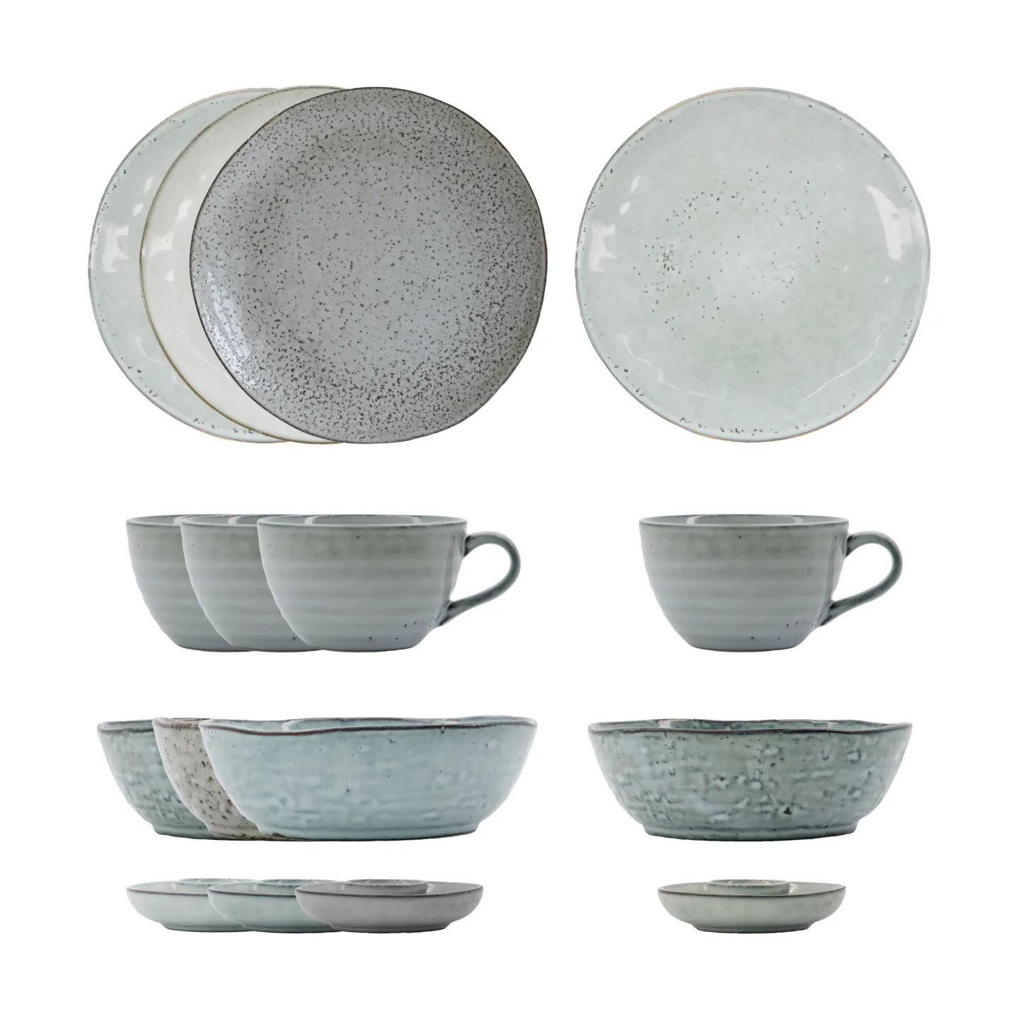 Set para brunch Rustic 16 piezas, Gris-azul House Doctor