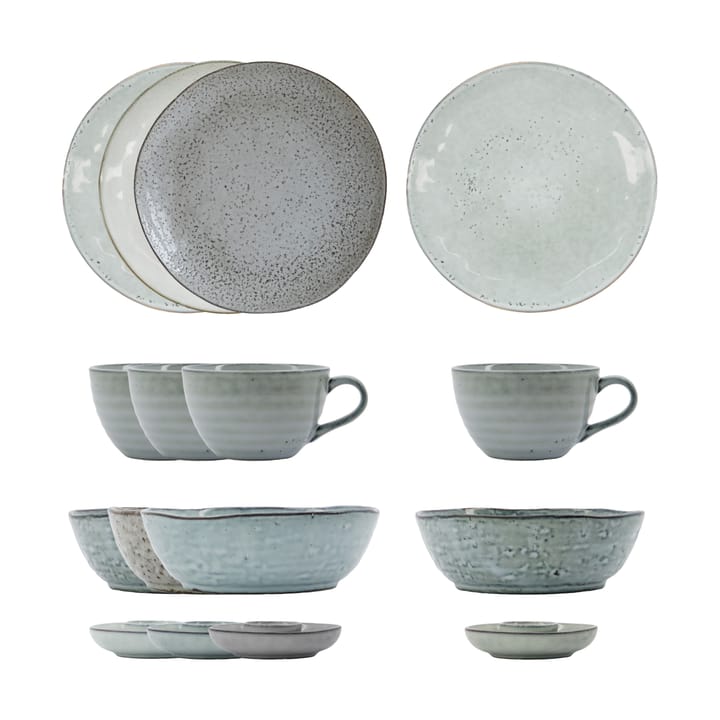 Set para brunch Rustic 16 piezas - Gris-azul - House Doctor