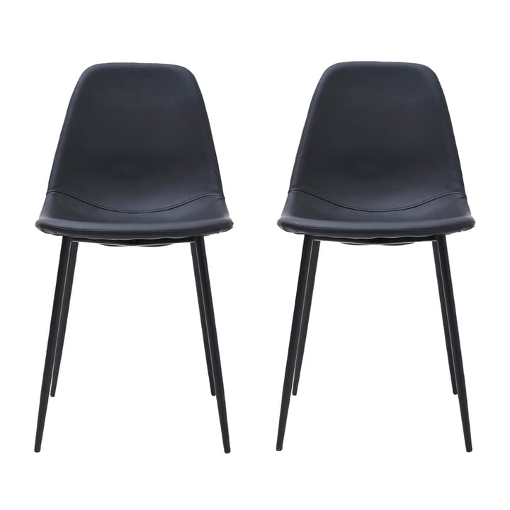 Silla de cuero sintético Found pack de 2 unidades - negro - House Doctor